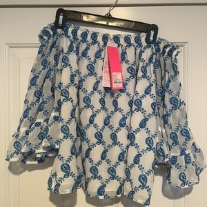 Lilly Pulitzer Alva Off-The-Shoulder Top NWT
